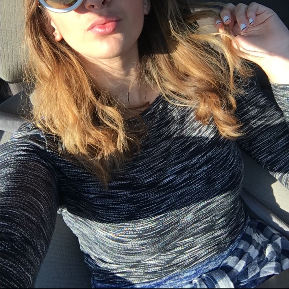 Cropped striped tee